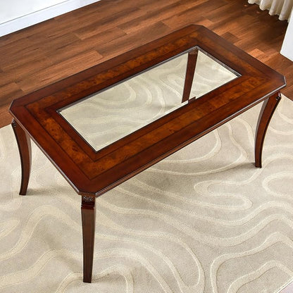 59” Dining Table with 8mm Tempered Glass Top, Farmhouse Kitchen Dinner Table - Image 7