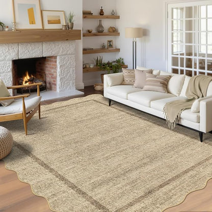 GarveeHome Scalloped Large Area Rug 10x13 Rug by GarveeHome