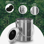Utopia Kitchen Compost Bin for Kitchen Countertop, 1.3 Gallon Compost Bucket for Kitchen with Lid, Includes 1 Spare Charcoal Filter, Home Essentials - (Silver)
