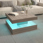 HedoAjim LED Coffee Table for Living Room, Living Room Table 2-Tier Square by HedoAjim