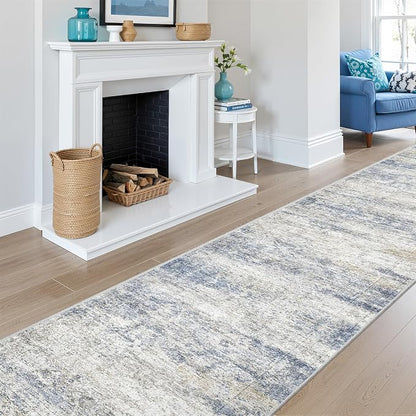 2'6 x 12' Runner Rug Non Slip, Washable Kitchen Rugs, Living Room, Long Rug by Restydon