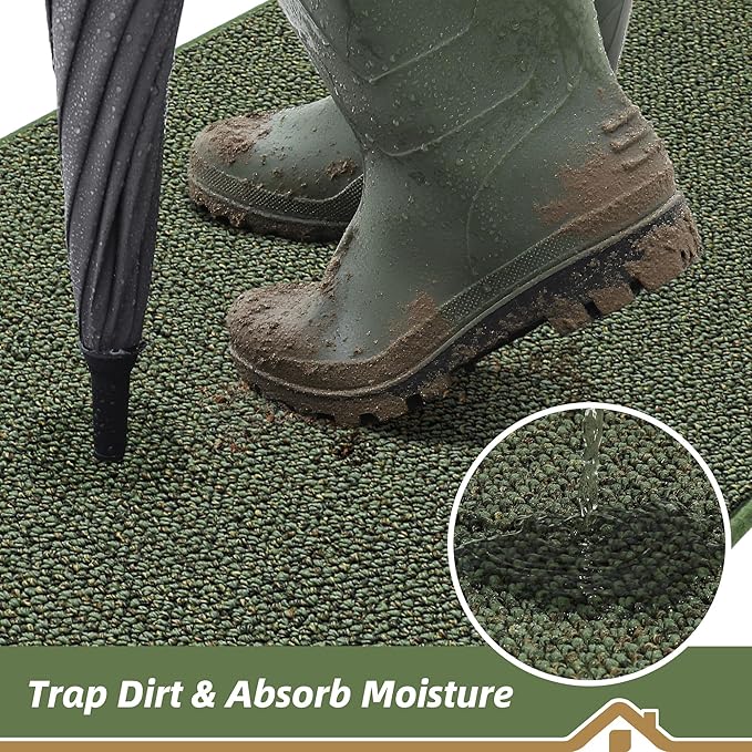 BEQHAUSE Dirt Trapper Door Mat 24" x 60", Non-Slip Washable Doormats, Low - Image 3