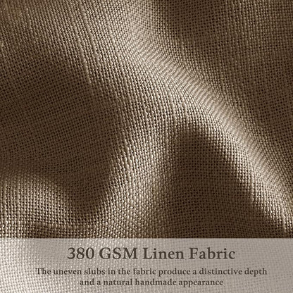 Dark Brown Pinch Pleat Light Filtering Thick Linen Kitchen Curtains 50Wx54L | - Image 5