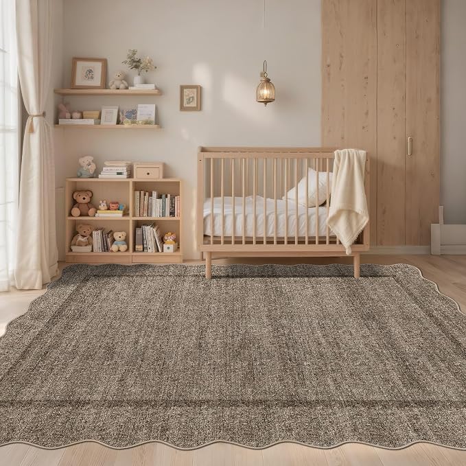 GarveeHome Scalloped Washable Rug 9x12 Area Rug - Image 3