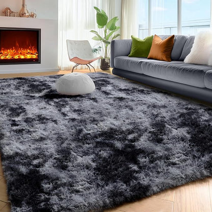 Abstract Shaggy Area Rug 6x9 Feet, Plush Fluffy Rugs - Image 3