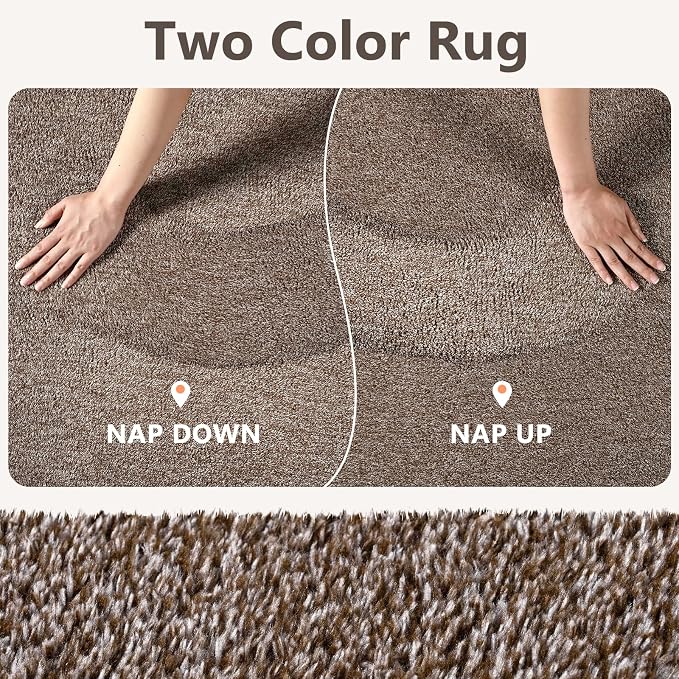 2x3 Coffee/White Area Rug Washable Non-Slip Soft - Image 9