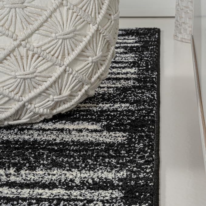 JONATHAN Y Khalil Modern Berber Stripe Black/Cream Runner Rug, Contemporary - Image 7