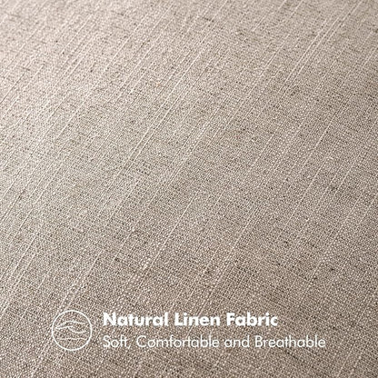MIULEE Decorative Linen Pillow Covers 18x18 Inch Natural Linen | Boho - Image 3