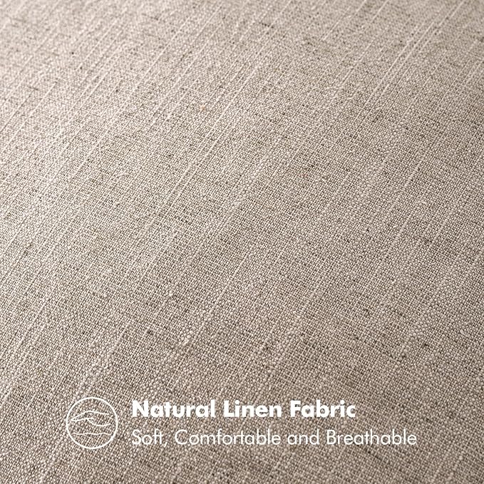 MIULEE Decorative Linen Lumbar Pillow Cover 12x20 Inch Natural Linen | Boho - Image 6