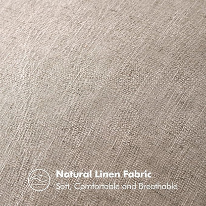 MIULEE Decorative Linen Euro Sham Pillow Covers 24x24 Inch Natural Linen | Boho - Image 3