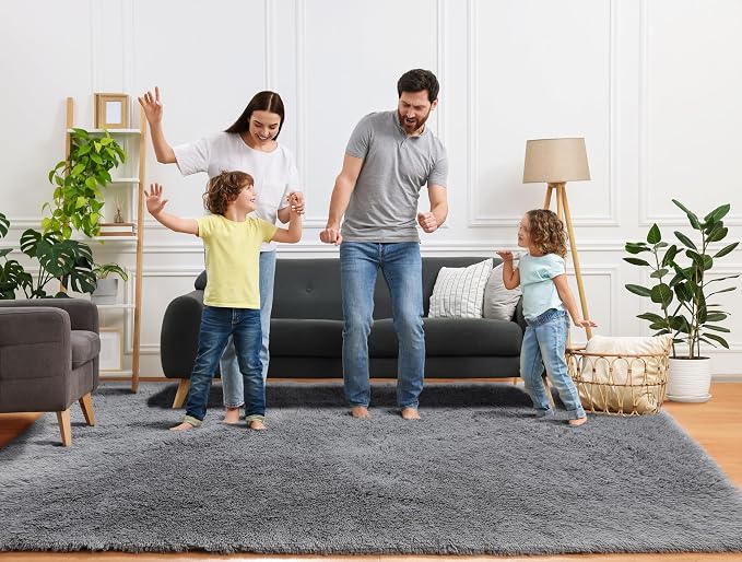 Grey 6x9 Area Rugs for Living Room, Ultra Soft Plush Big Indoor Floor Carpet - Image 7