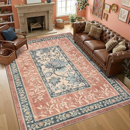 GarveeHome Terracotta Teal 8x10 Area Rugs by GarveeHome