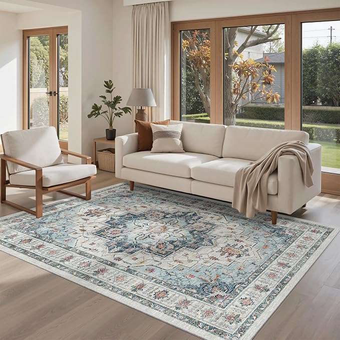 Madane Area Rug 3x5, Washable Vintage Entry Rugs - Image 4