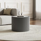 SSLine Round Drum Coffee Table Modern Sintered Stone Top Side End Table in Grey by SSLine