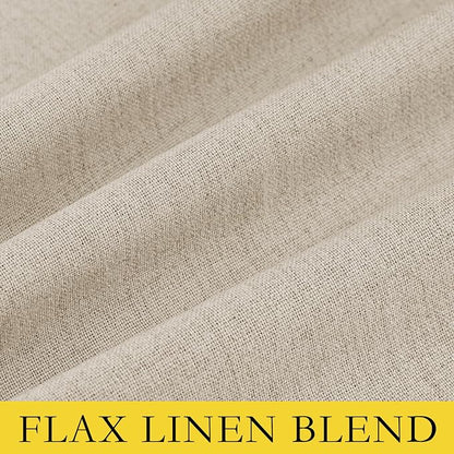 NICETOWN Cream 100% Blackout Linen Curtains 95 inch Long Burg - Image 9