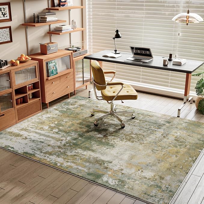 Green Washable Rug 6x9 Area Rugs - Image 4