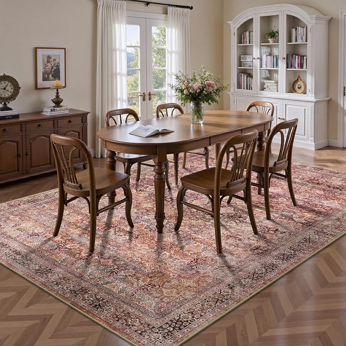 6x9 Area Rugs - Washable Vintage Retro Living Room Rug, Soft Ultra Thin Non - Image 4