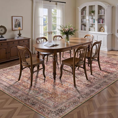 6x9 Area Rugs - Washable Vintage Retro Living Room Rug, Soft Ultra Thin Non - Image 4
