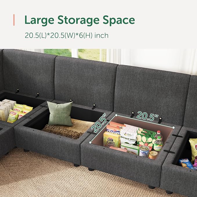 HONBAY Modular Sofa U Shaped Sectional Couch - Image 6