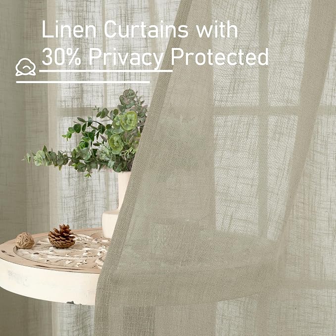 90 Inch Long Sheer Linen Curtains - Image 6