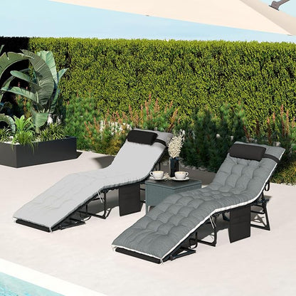 Outsunny Chaise Lounge Chair Outdoor Set of 2, 5-Position Adjustable Outdoor - Image 8