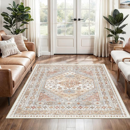 4x6 Area Rugs for Living Room Non Slip Rugs for Bedroom, Low Pile Soft Washable - Image 3
