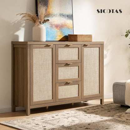 SICOTAS Rattan Sideboard Buffet Cabinet - Image 7