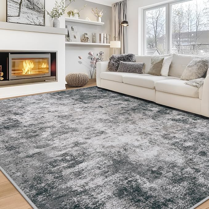 Aelenmu 9x12 Area Rugs for Living Room Bedroom Dining Room Washable Black | by Aelenmu