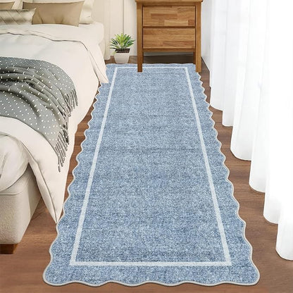 GarveeHome Scalloped Washable Kitchen Runner Rug 2x8 Non Slip, Non Slip Boho - Image 3