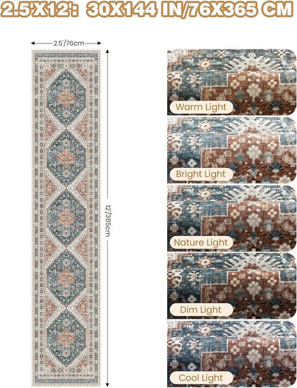 Runners for Hallway 12ft, Non-Slip Long Bathroom Rugs, Living Room, Soft - Image 2