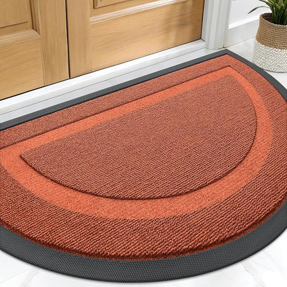 OLANLY Half Circle Front Door Mat Outside 29.5x17 All-Season Rubber Doormat | by OLANLY