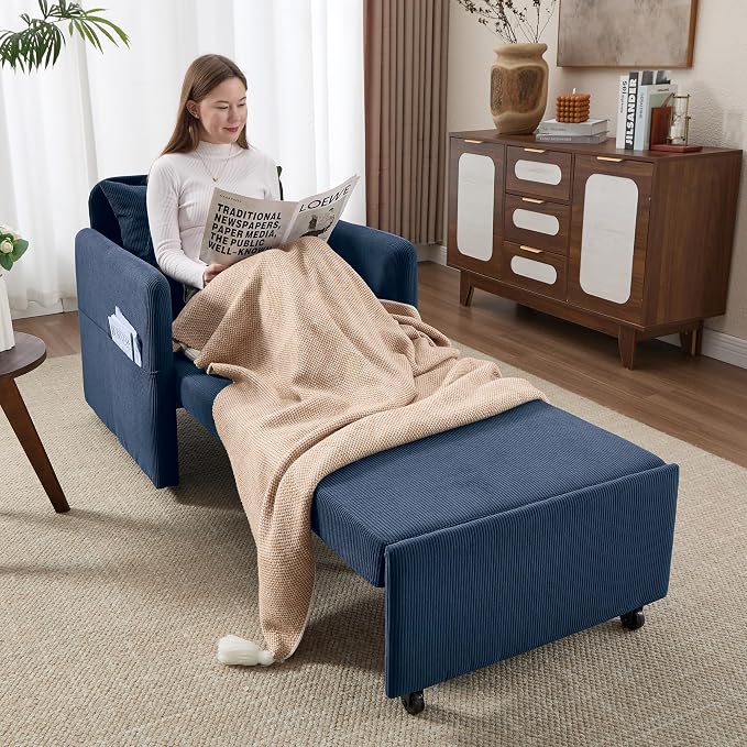 Iroomy 5-Level Adjustable Convertible Sleeper Chair Set of 2, 3-in-1 87'' Long - Image 9