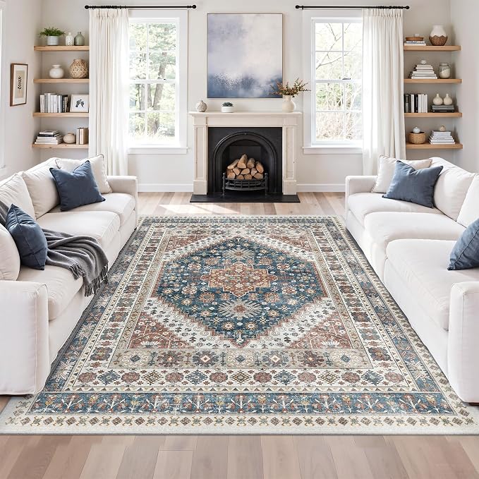 5x7 Area Rugs for Living Room, Large Washable Rug, Dining Room, Low Pile - Image 4