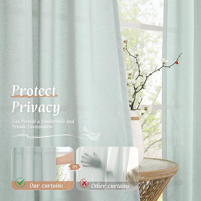54 Inch Short Window Linen Curtains - Image 5