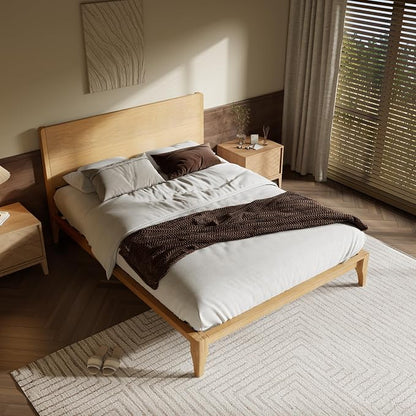 Merax King Size Bamboo Platform Bed, Mid-Century Modern Bed Frame - Image 4