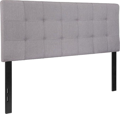 Flash Furniture Bedford Tufted Upholstered Full Size Headboard in Light Gray - Image 3