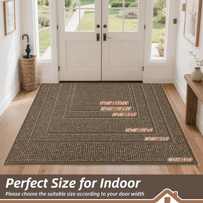 BEQHAUSE Dirt Trapper Door Mat 48" x 72", Non-Slip Washable Doormats, Low - Image 2