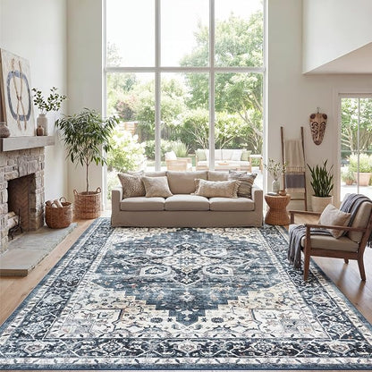 AMADA HOMEFURNISHING 9x12 Washable Area Rug, Low-Profile Large Area Rug - Image 6