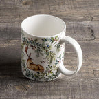 Maison d' Hermine Coffee Mug with Handles Fine Bone China Mugs Pack of One Tea Cups for Hot Beverages Cappuccino Latte Home Restaurant Office Perfect for Gift (Holly Time - Cerf, 15 Ounce)