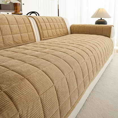 Velvet Couch Covers for Sectional Sofa Washable, Non-Slip L Shaped Sectional - Image 8