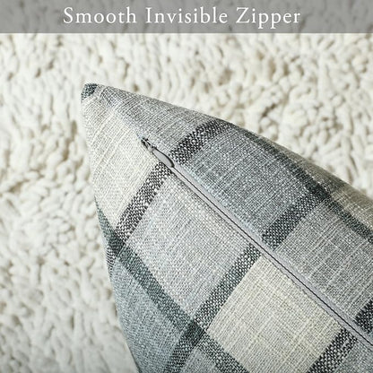 Stellhome Pack of 2 Faux Linen Buffalo Check Throw Pillow Covers, Farmhouse - Image 3
