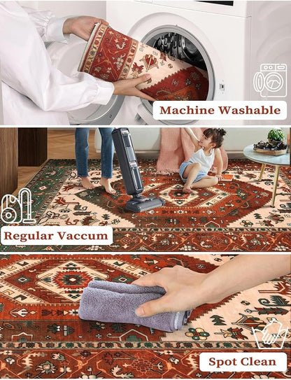 SERISSA 2'6"x8' Washable Non Slip Boho Runner Rug - Image 4