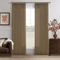 Brown Pinch Pleated Semi Sheer Thick Linen Curtains 105 Inch Long | Light by Twodrapes