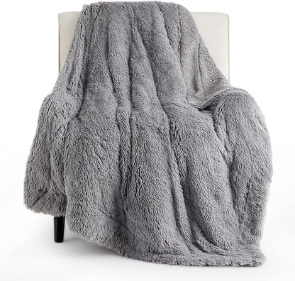 Bedsure GentleSoft Fuzzy Sherpa Faux Fur Twin Blanket Grey Cozy Gifts by Unknown
