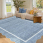 GarveeHome Scalloped Washable Rug 4x6, Non-Slip Entryway Rug, Bordered by GarveeHome