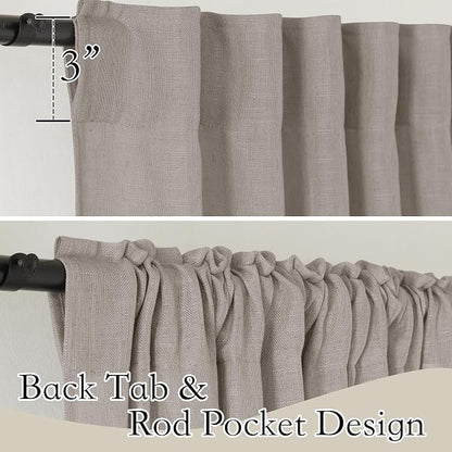 RYB HOME Linen Semi Sheer Curtains - Image 2