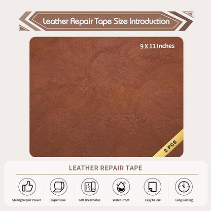 KING MOUNTAIN Leather Repair Patch, 2 Packs 9 x 11 Inches self Adhesive Leather - Image 2