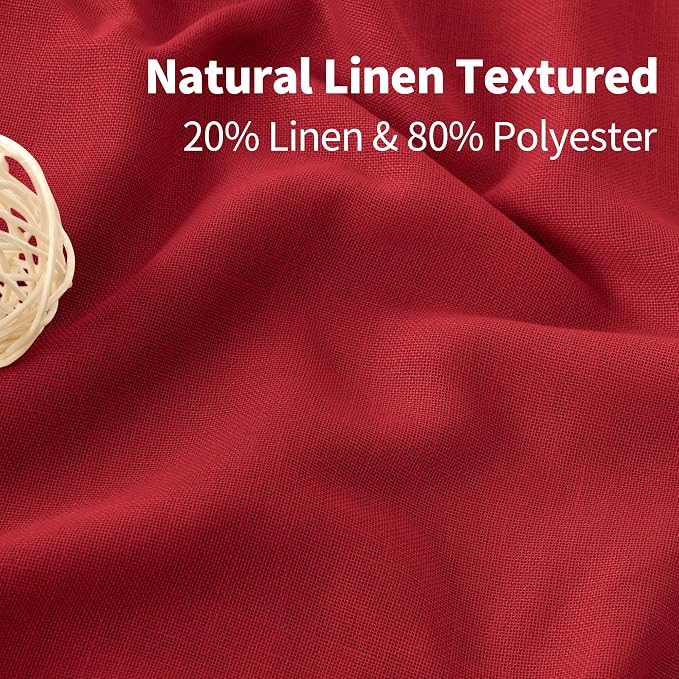 YoungsTex Red Linen Curtains 63 Inch Length - Image 4