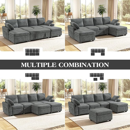 Ihanherry 6-Seater Large Sectional Sofa Bed - Image 8