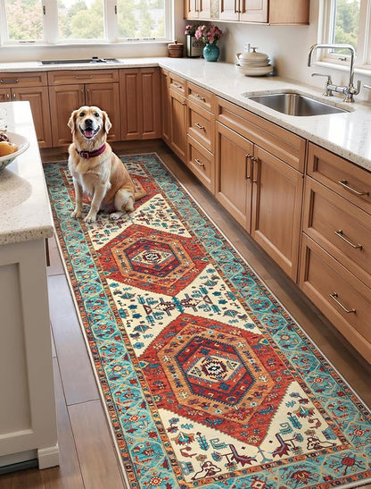 SERISSA 3x8 Washable Non Slip Boho Runner Rug - Image 2